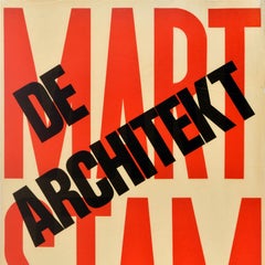 Cartel artístico vintage original de Mart Stam: «De Architekt» (Muebles), de Paul Schuitema