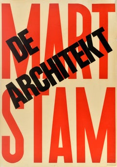 Cartel artístico vintage original de Mart Stam: «De Architekt» (Muebles), de Paul Schuitema