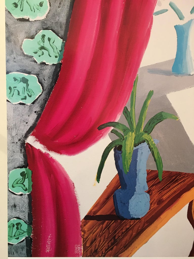 Original Vintage Art Poster 'Still Life with Magenta Curtain' David