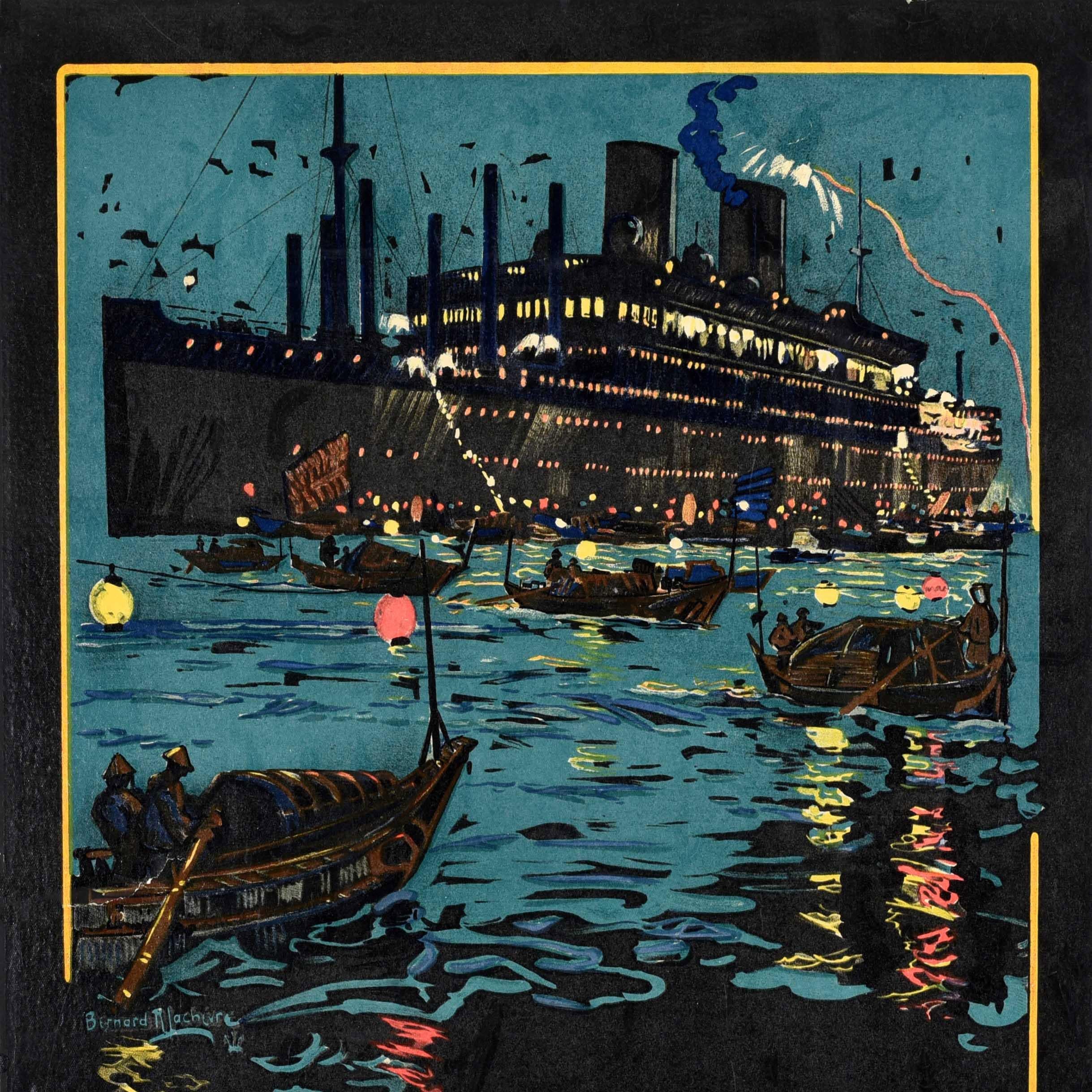 Original-Vintage-Reiseplakat, Nachrichten, Maritimes, Fernen Osten, Versand, Französisch (Art déco) im Angebot