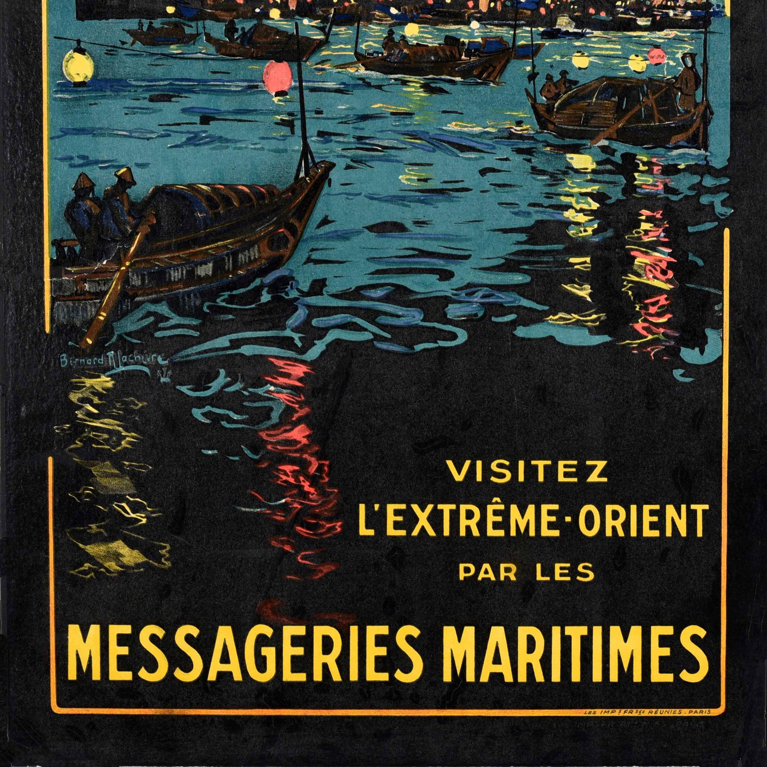 Original-Vintage-Reiseplakat, Nachrichten, Maritimes, Fernen Osten, Versand, Französisch im Zustand „Gut“ im Angebot in London, GB