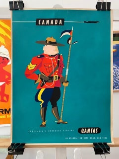 Manifesto di viaggio australiano vintage originale, 1959 circa, "Canada"