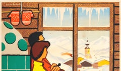 Affiche rétro originale d'Autriche pour les sports d'hiver et les voyages, Bien-etre en Autriche