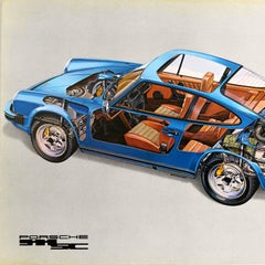 Original Vintage Auto Poster Porsche 911 SC Motorsports Car Super Carrera Model