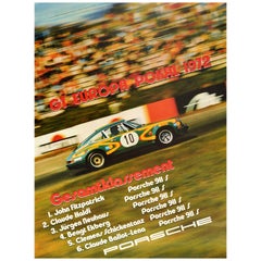 Original Vintage Auto Racing Poster Porsche 911 GT Europa Pokal 1972 Europe Cup