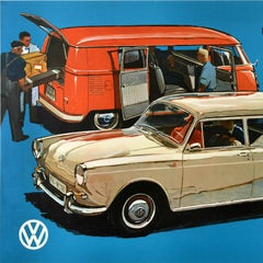 Original Vintage Automotive Advertising Poster Volkswagen VW Kombi Variant