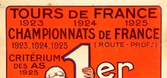 Original Vintage Automoto Tour De France Poster Cycling Sport Victory 1923-1925