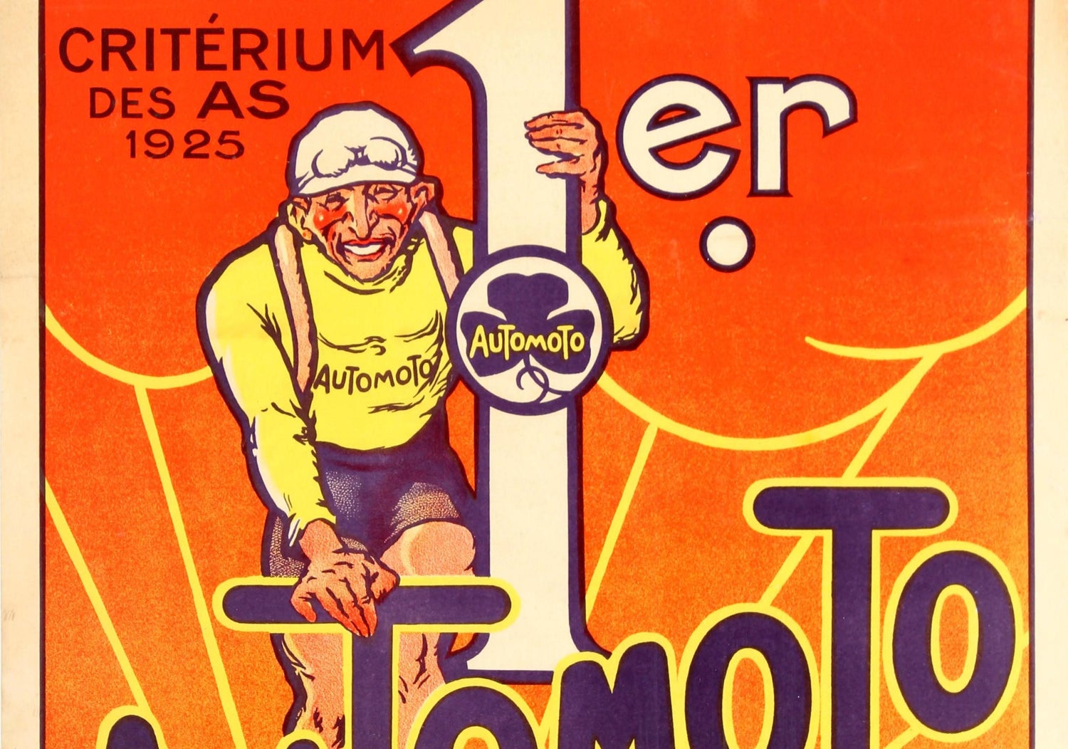 Original Vintage Automoto Tour De France Poster Cycling Sport Victory 1923 1925 For Sale At 1stdibs