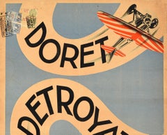 Original Vintage Aviation Poster Doret Detroyat Aerobatic Pilots Flying Planes