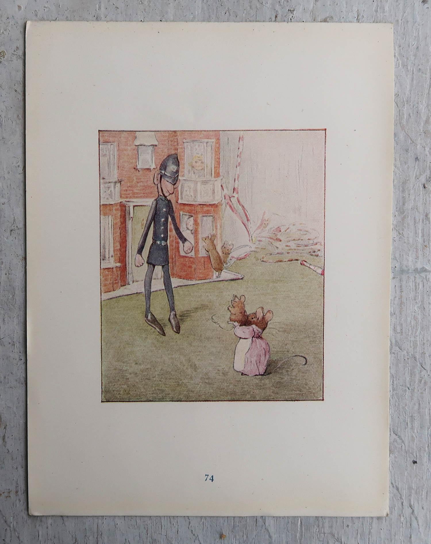 Originaler Vintage Beatrix-Keramikdruck. Peter Rabbit und Freunde C.1905 (Volkskunst) im Angebot