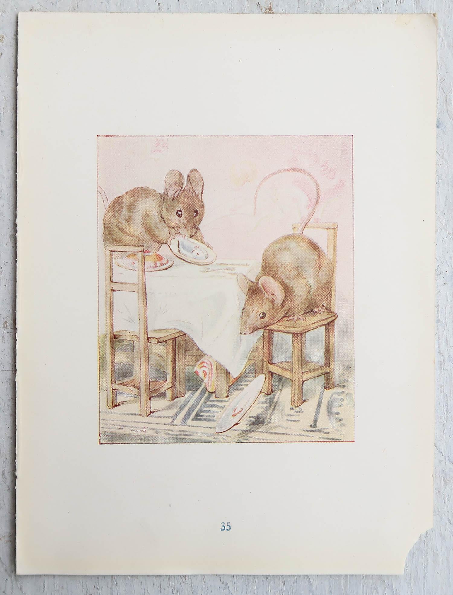 Originaler Vintage Beatrix-Keramikdruck. Peter Rabbit und Freunde C.1905 (Volkskunst)