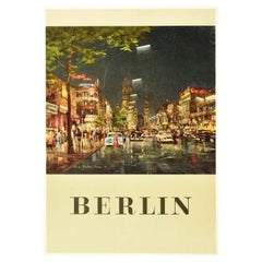 Reiseplakat „Kurfurstendamm“, Kaiser Wilhelm-Denkmal, Original, Berlin