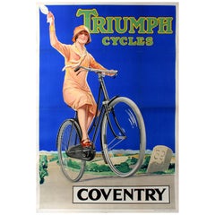 Original Vintage Bicycle Advertising Poster for Triumph Cycles Coventry 69