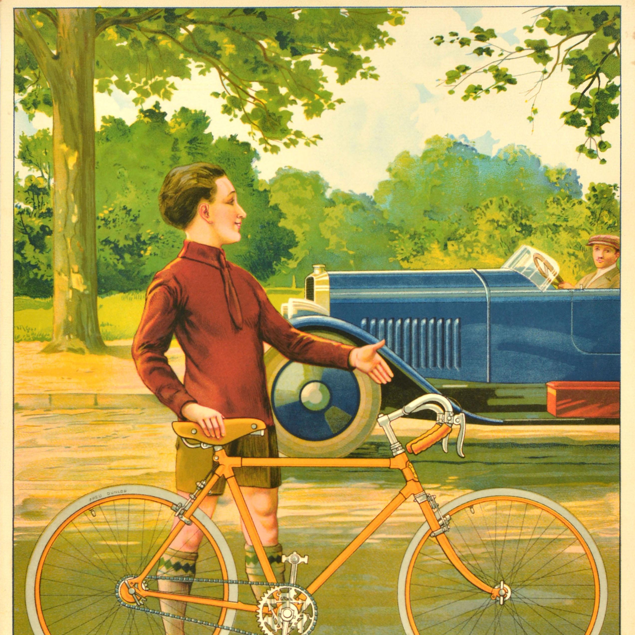 Francese Poster pubblicitario originale per biciclette d'epoca Ho anche Peugeot Cycles Francia in vendita