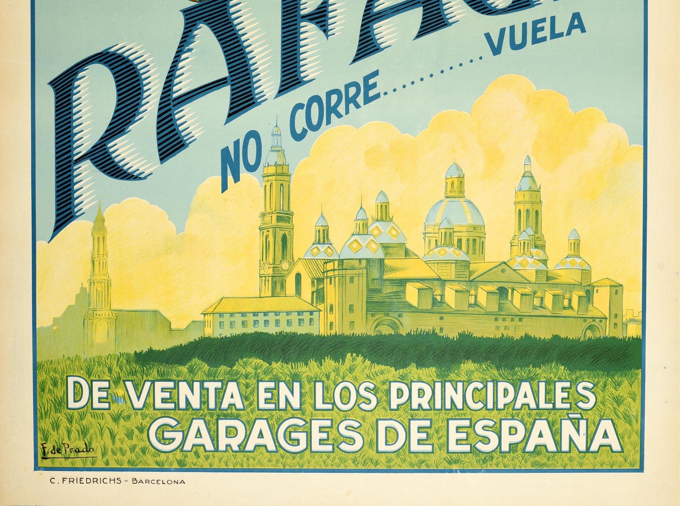 Spanish Original Vintage Bicycle Advertising Poster Rafaga Vuelta Aragon Champion Spain For Sale