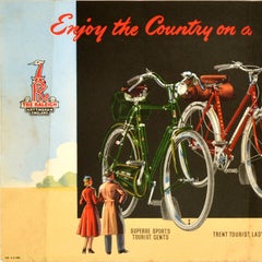 Original Vintage Bike Advertising Poster Raleigh Country All Steel Bicycle