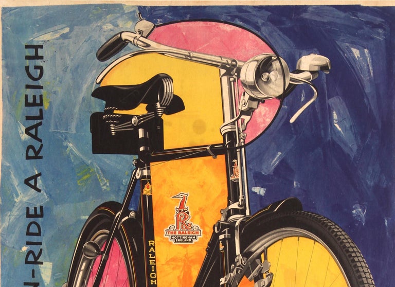 Original Vintage Bike Poster Be Modern Ride a Raleigh The