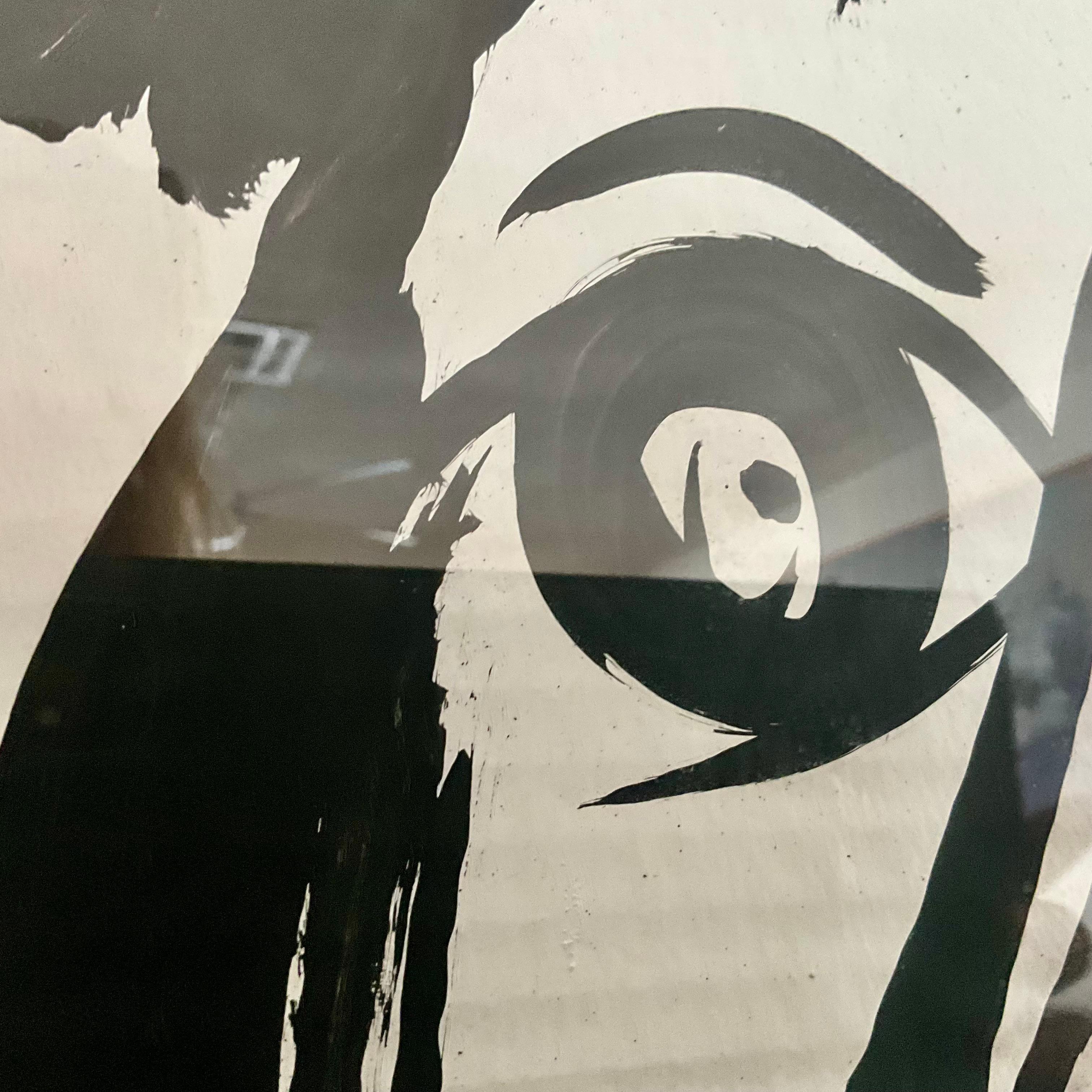 Schwarz-weißes Acrylgemälde im Vintage-Stil von Peter Keil im Angebot 1