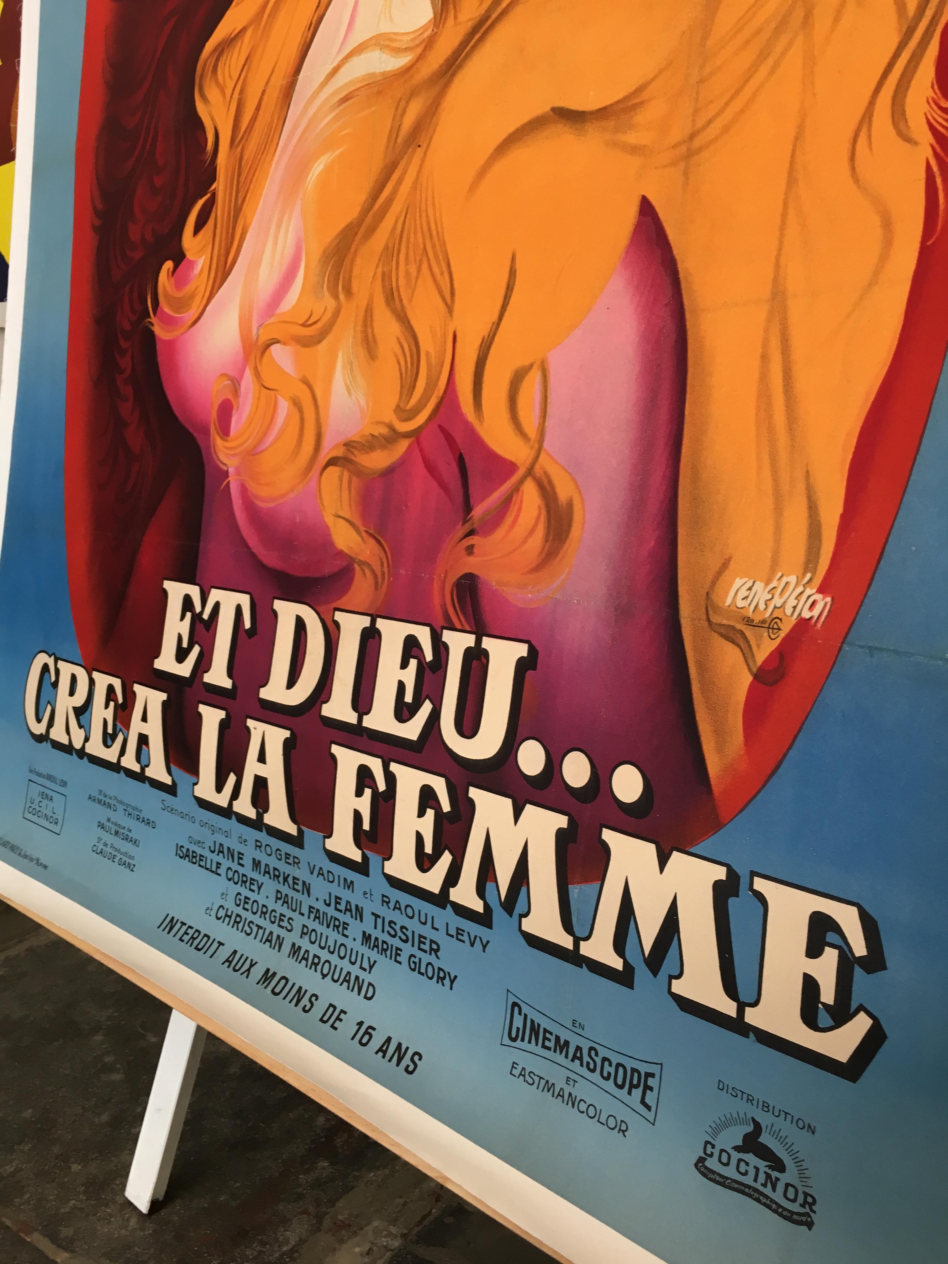 Original Vintage Brigitte Bardot French Film Poster 1956 And God 