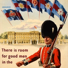 Original Vintage British Army Military Recruitment Poster Brigade Of Guards UK