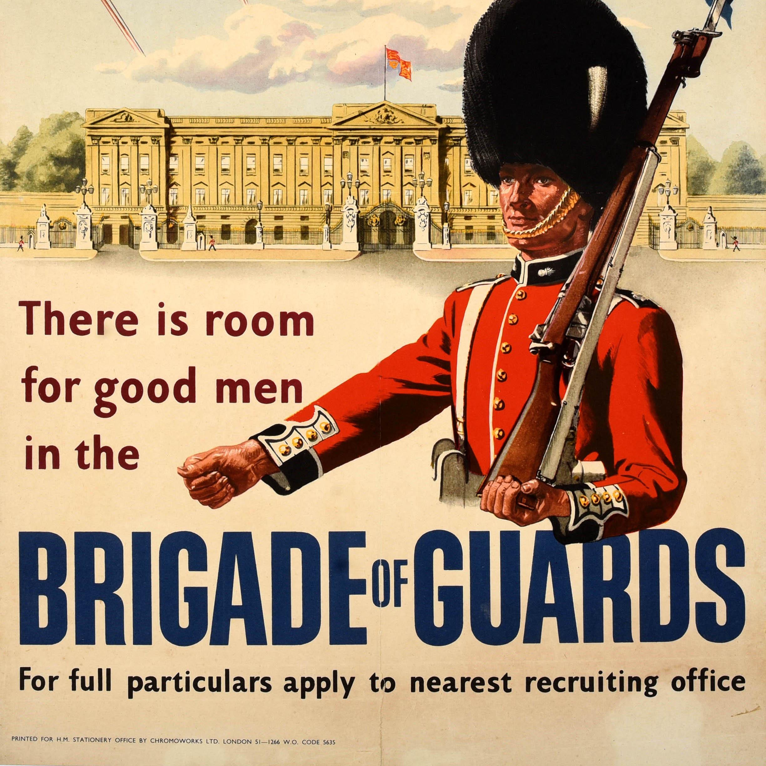 Original Vintage British Army Militär Rekrutierung Poster Brigade der Wachen UK im Zustand „Gut“ im Angebot in London, GB