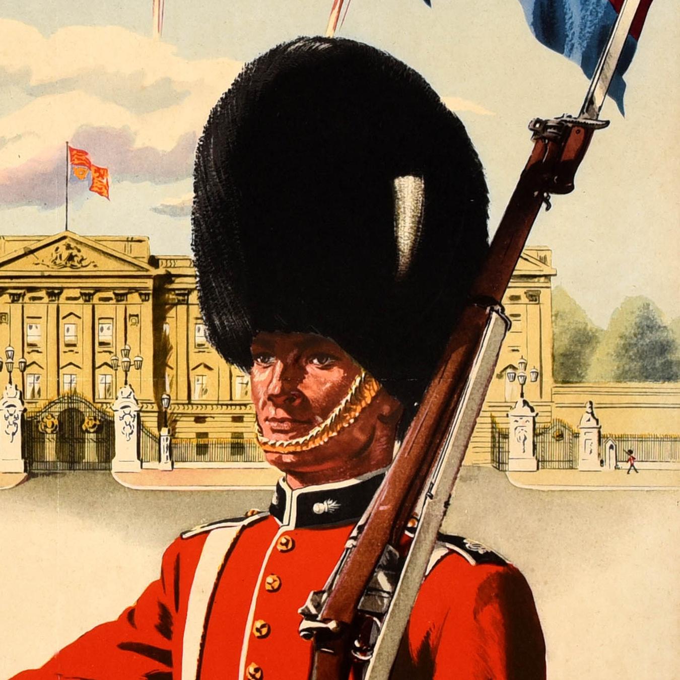 Original Vintage British Army Militär Rekrutierung Poster Brigade der Wachen UK (Mitte des 20. Jahrhunderts) im Angebot