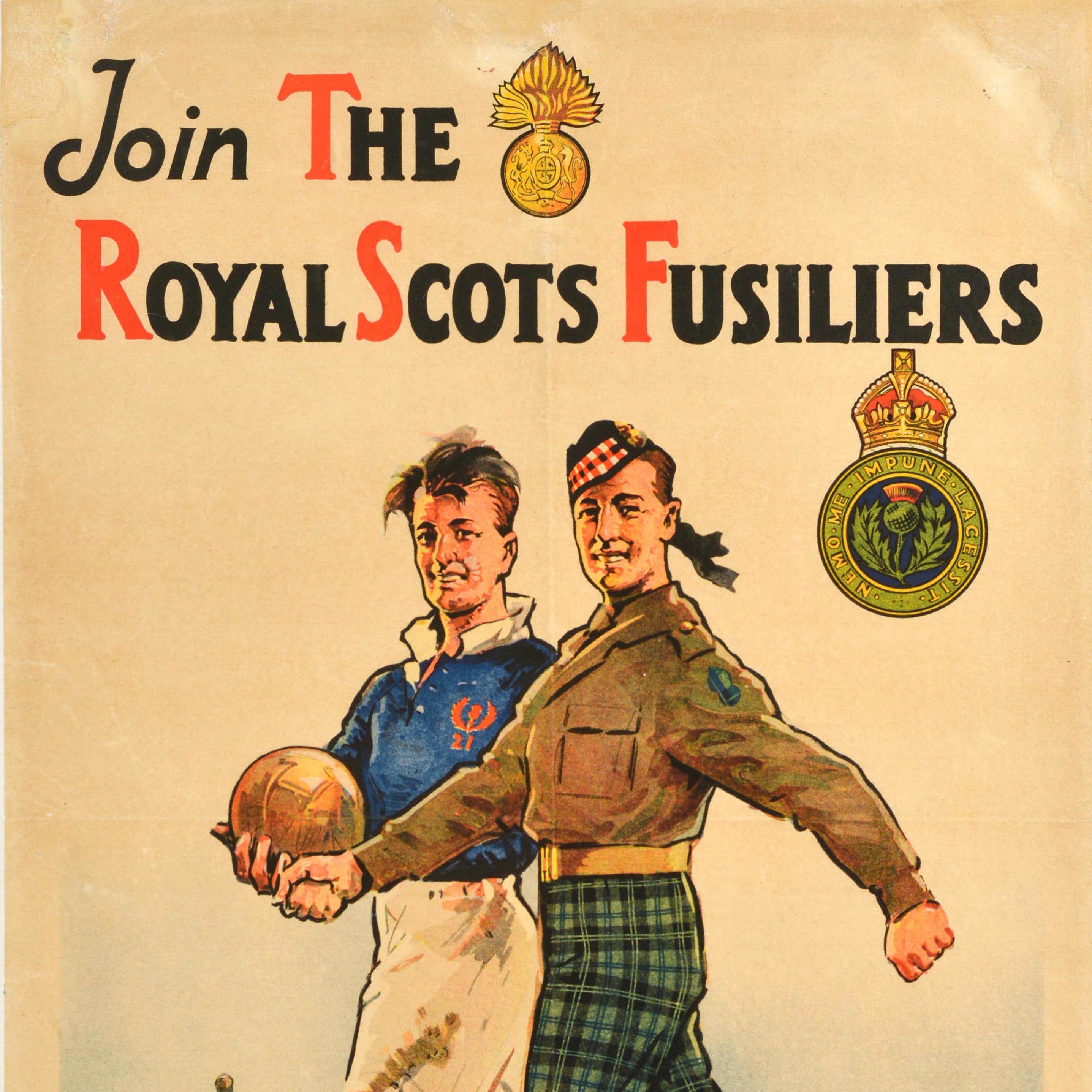 Originales Vintage-Poster, Militärische Rekrutierungsplakat der britischen Armee, Royal Scots Fusiliers, Royal Scots (Britisch) im Angebot