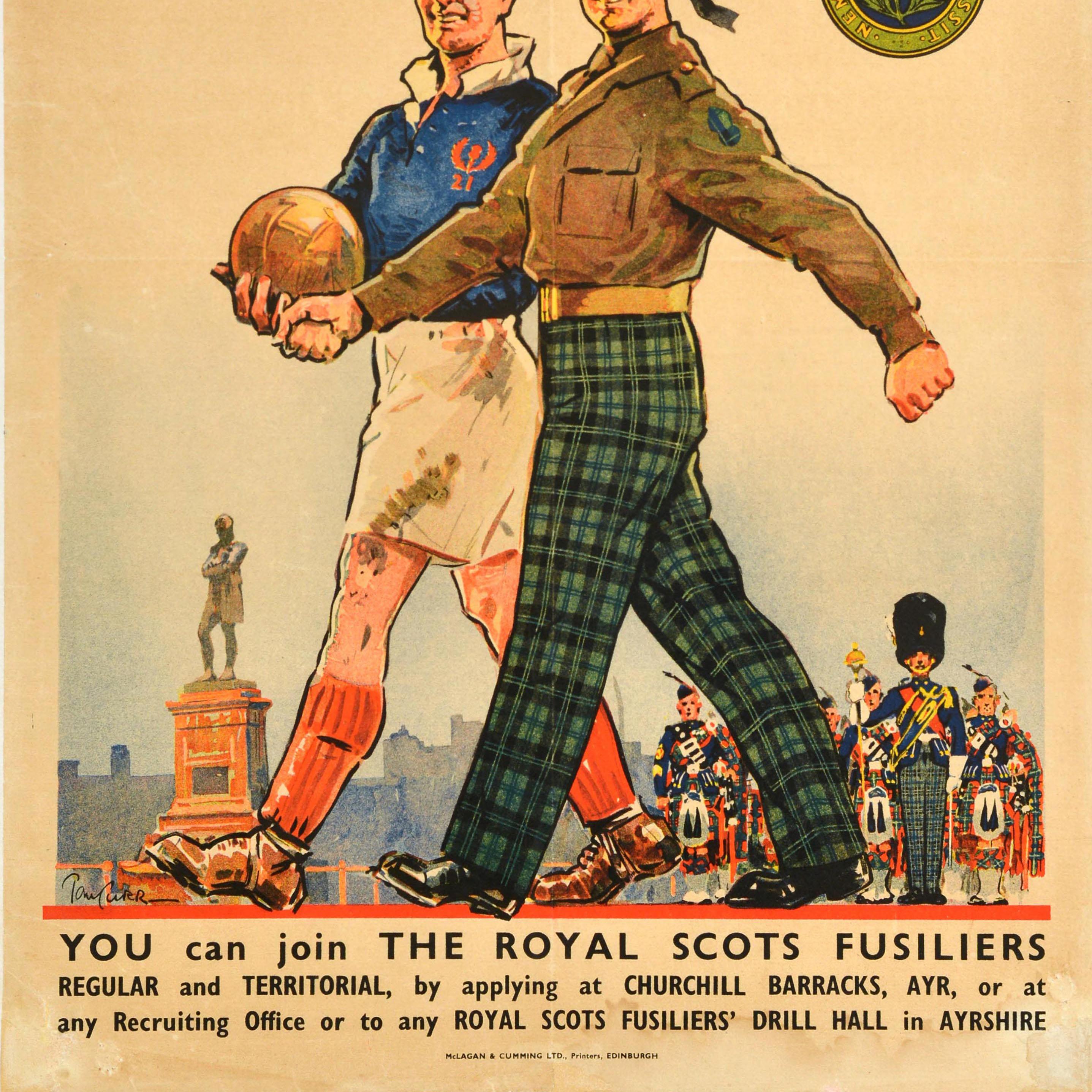 Originales Vintage-Poster, Militärische Rekrutierungsplakat der britischen Armee, Royal Scots Fusiliers, Royal Scots im Zustand „Relativ gut“ im Angebot in London, GB