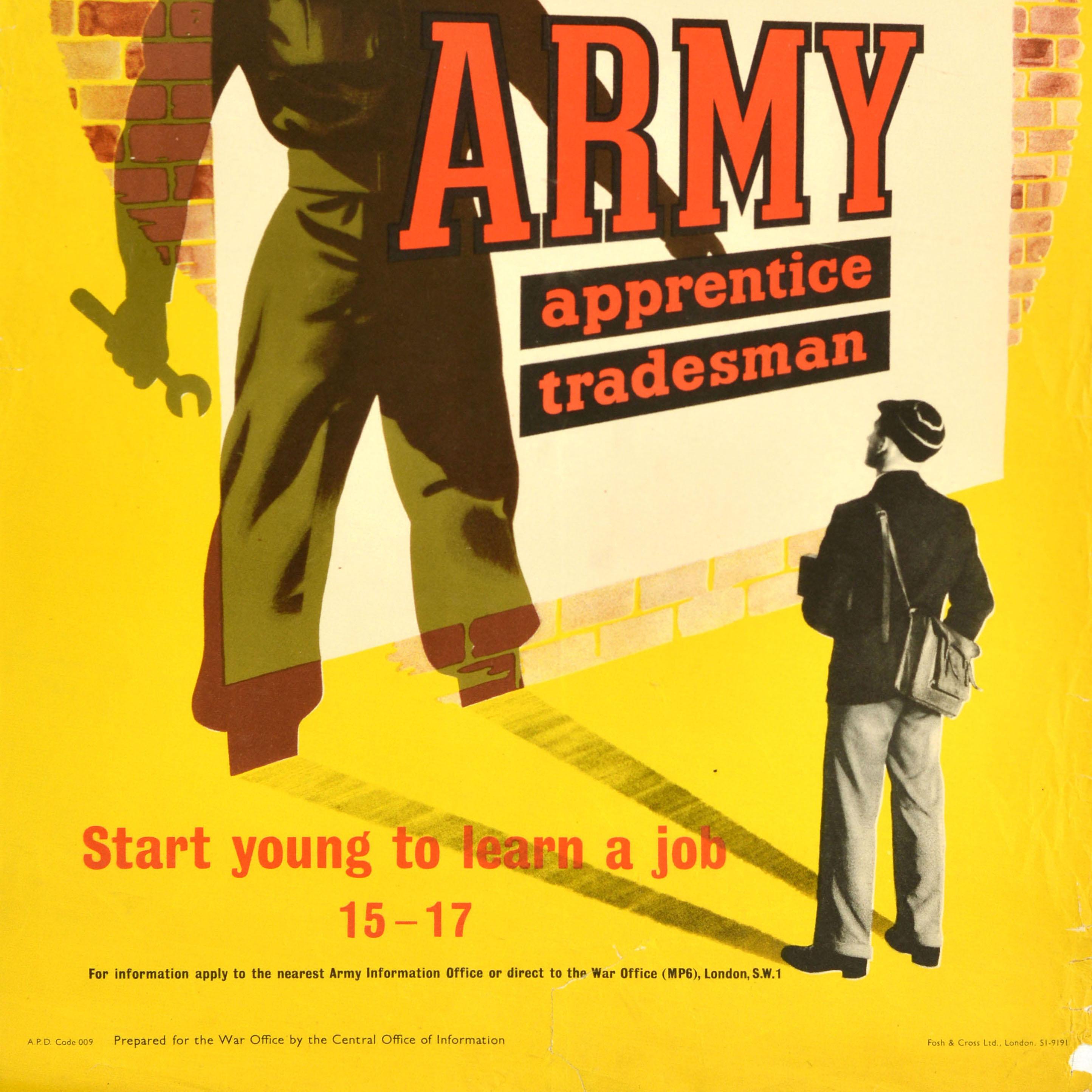 Original Vintage Britische Armee Rekrutierung Poster Armee Lehrling Tradesman (Mitte des 20. Jahrhunderts) im Angebot
