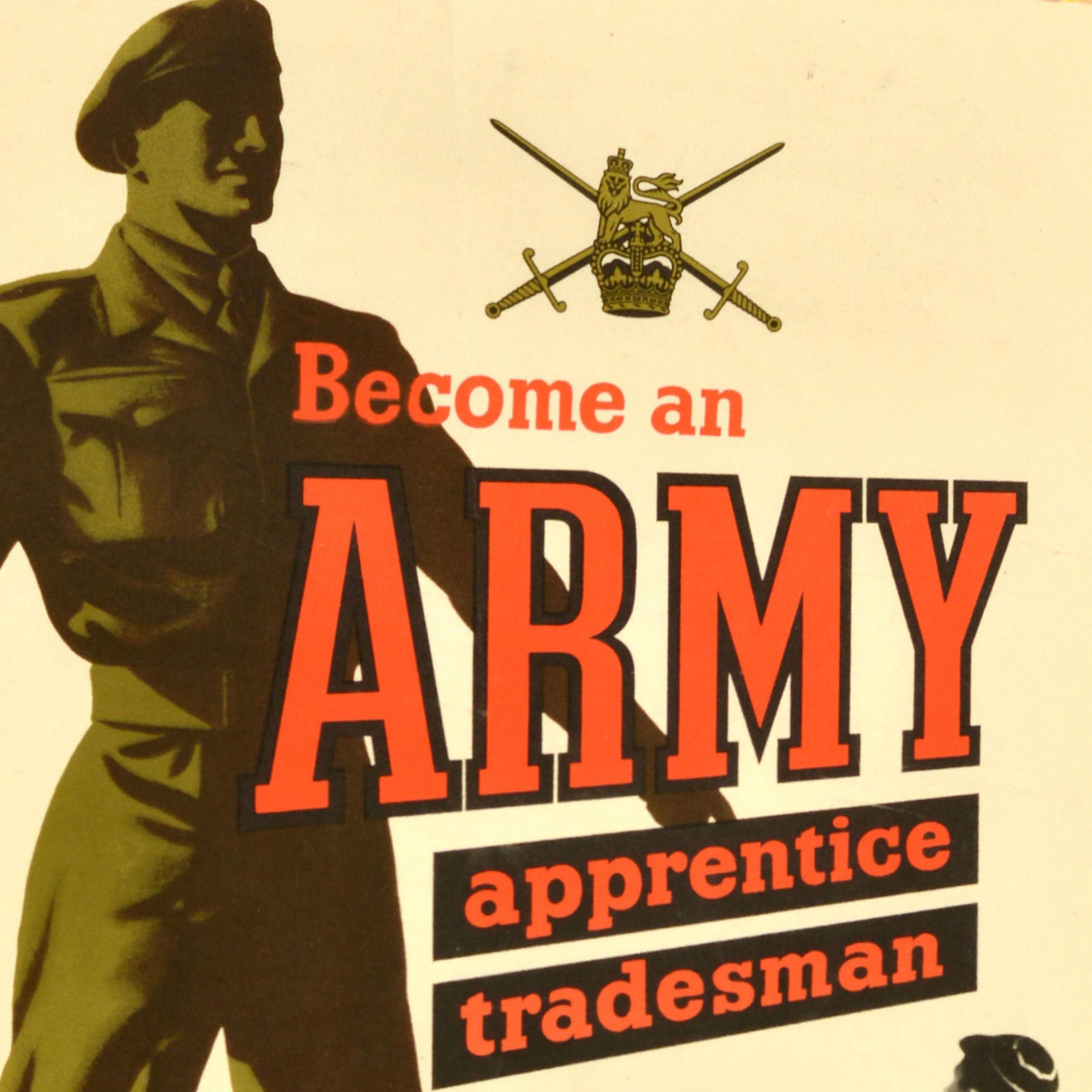 Original Vintage Britische Armee Rekrutierung Poster Armee Lehrling Tradesman (Papier) im Angebot