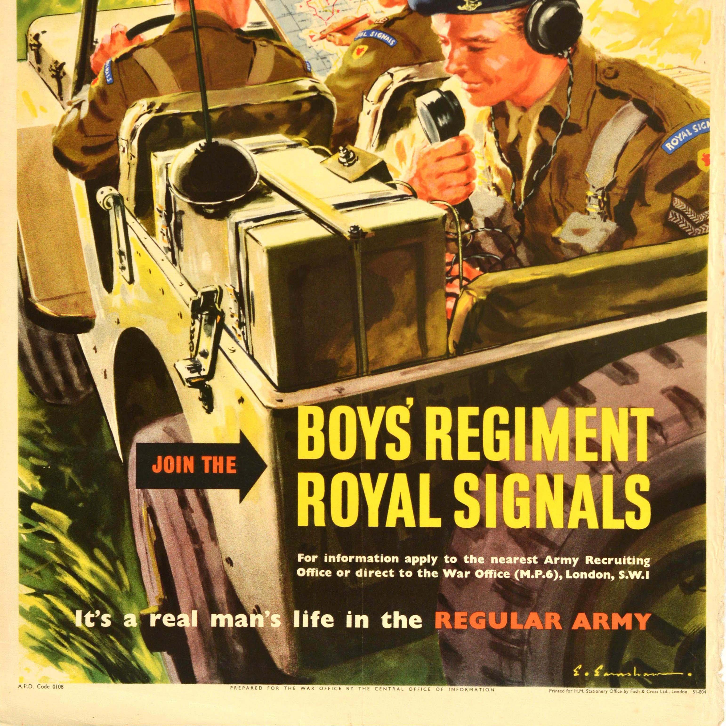 Original Vintage British Army Rekrutierung Poster Boys Regiment Regular Army im Zustand „Gut“ im Angebot in London, GB