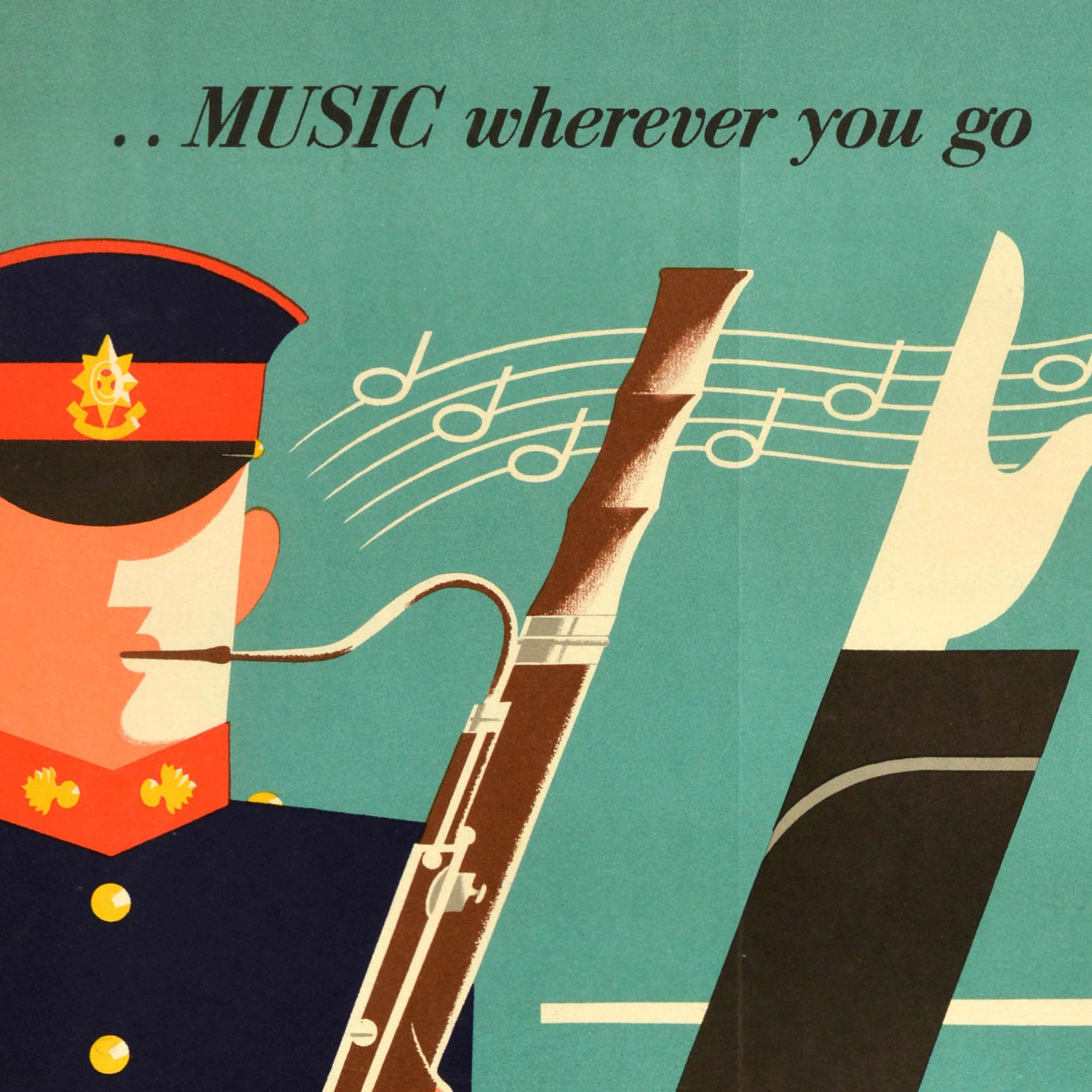 Metà XX secolo Poster originale d'epoca per il reclutamento dell'esercito britannico Realizza la tua ambizione musicale in vendita