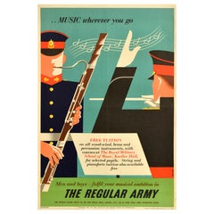 Original Vintage British Army Rekrutierung Poster Erfüllen Sie Ihre musikalischen Ambitionen