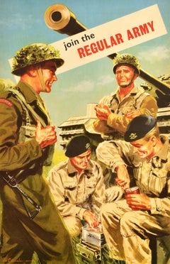 Original Vintage British Army Recruitment Poster Join The Regular Army Provision