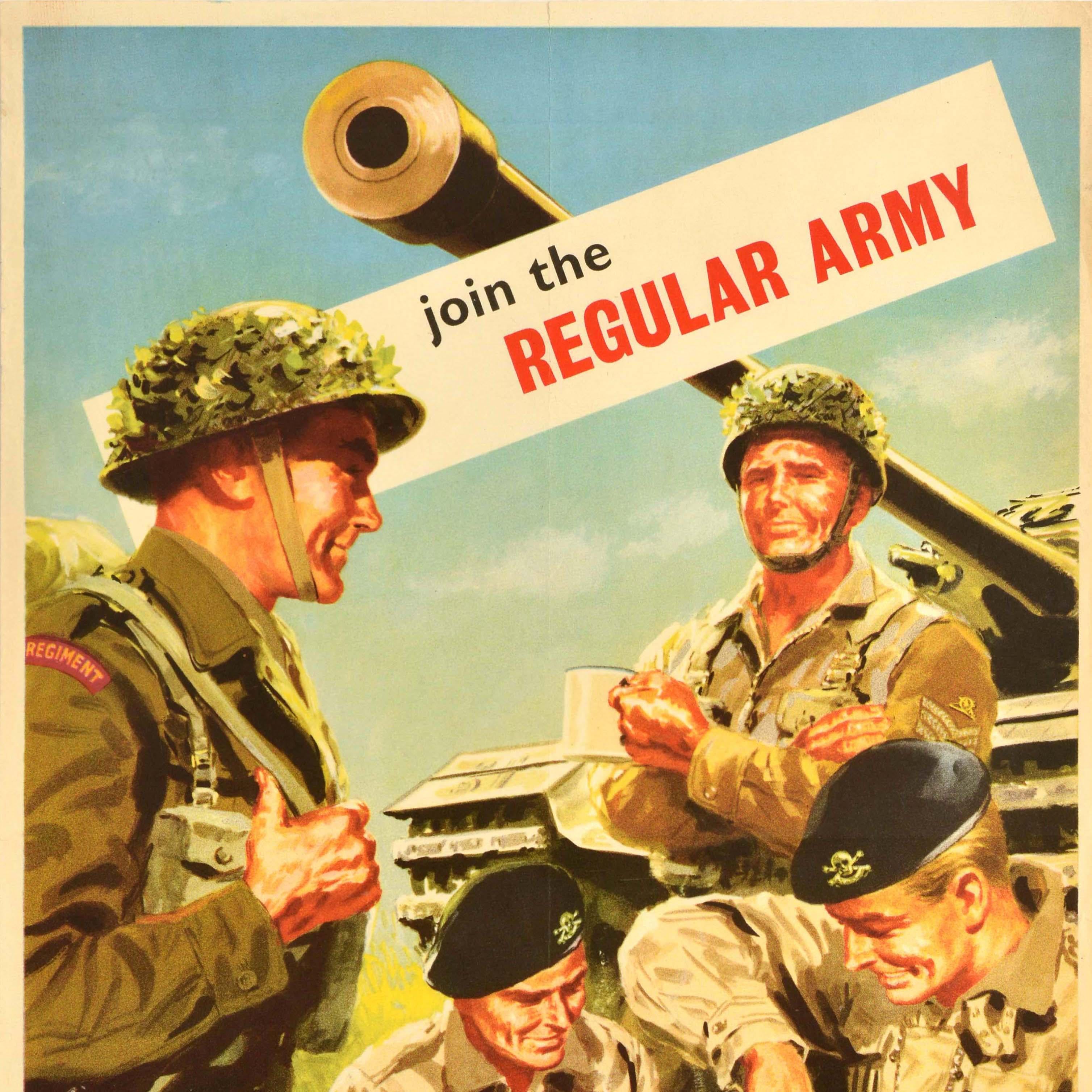 Original Vintage British Army Rekrutierung Poster Join The Regular Army Bereitstellung (Britisch) im Angebot