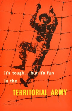 Original Vintage British Army Recruitment Poster Territorial Army Tough Fun UK
