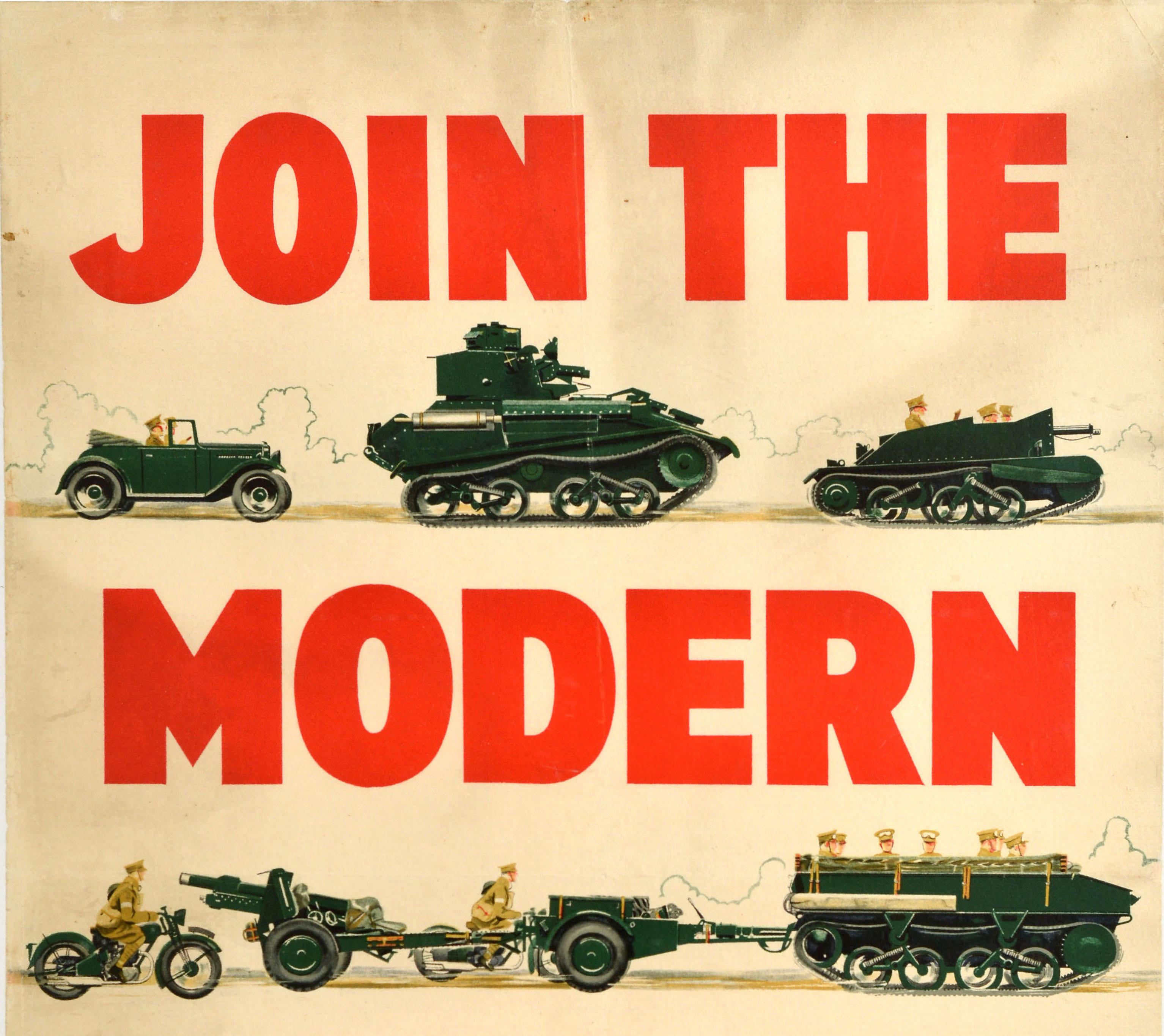 Britisches Militärisches Rekrutierungsplakat „ Join The Modern Army“, Vintage, WWII, WWII im Zustand „Relativ gut“ im Angebot in London, GB