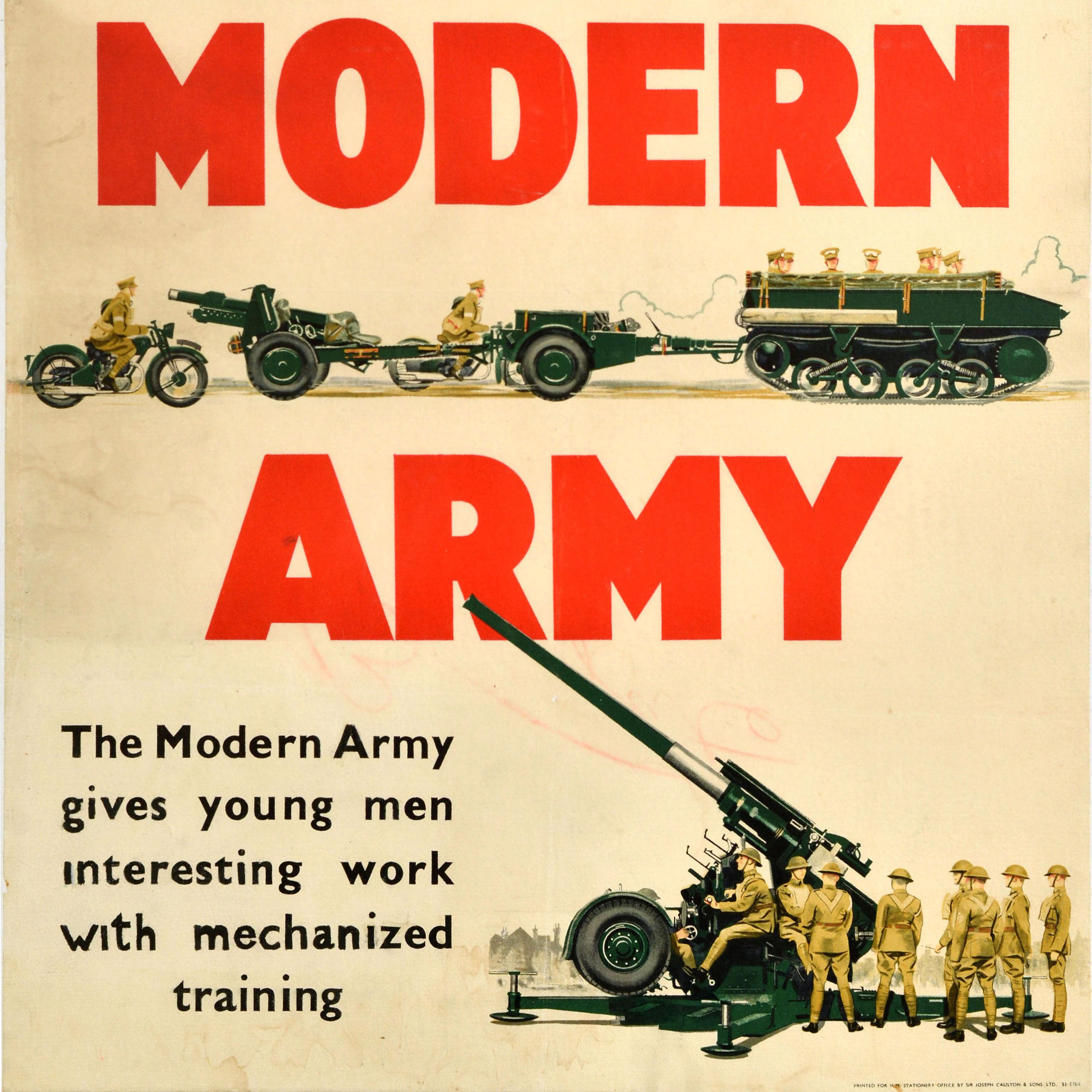 Britisches Militärisches Rekrutierungsplakat „ Join The Modern Army“, Vintage, WWII, WWII (Mitte des 20. Jahrhunderts) im Angebot