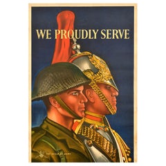Poster originale d'epoca per il reclutamento militare britannico Servire con orgoglio l'esercito regolare
