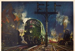 Original Vintage British Rail Poster Night Freight Train Condor London Glasgow