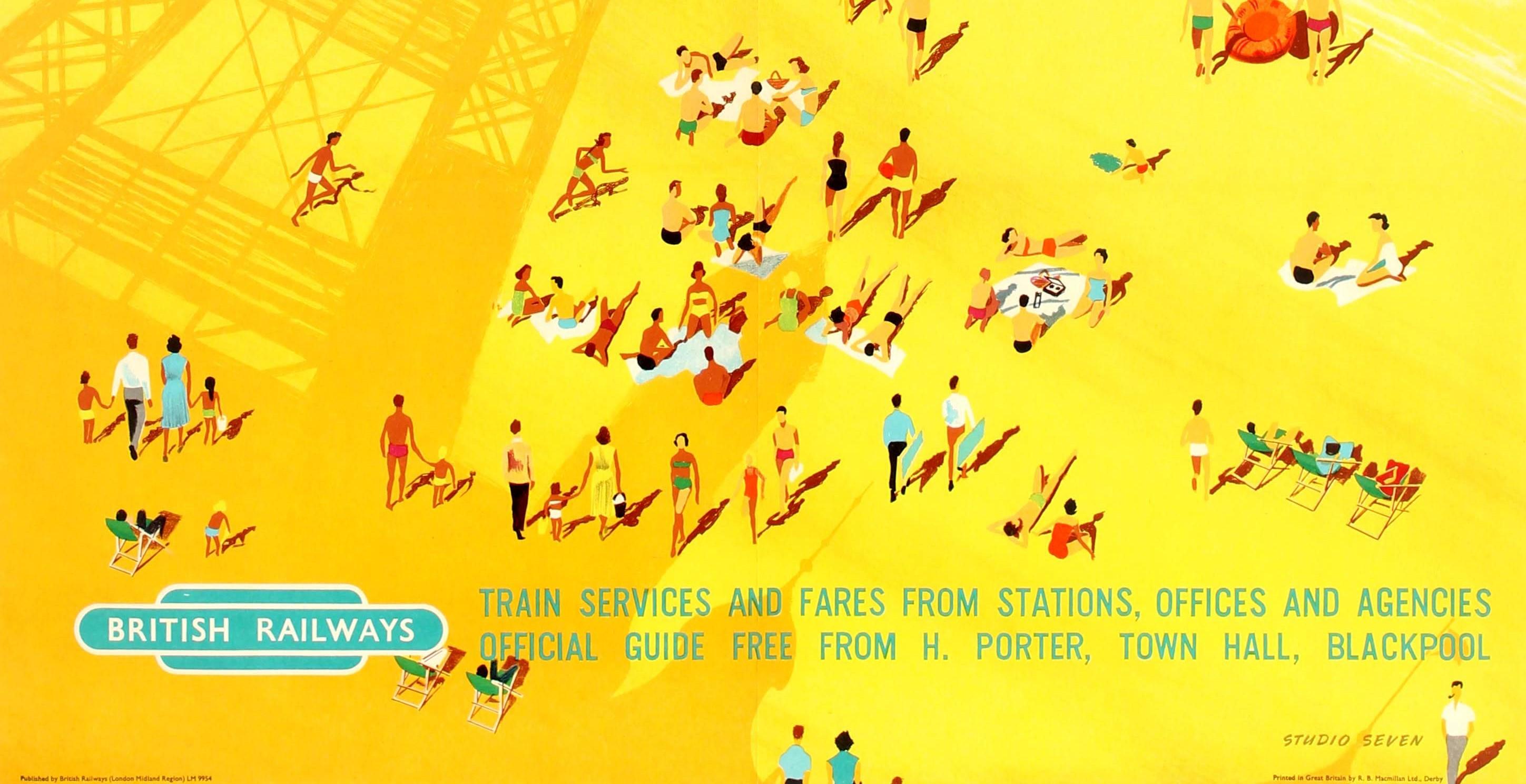 Originales Original-Vintage-Poster der britischen Eisenbahnen – Blackpool for Sea Sands and Sunshine! im Zustand „Gut“ im Angebot in London, GB