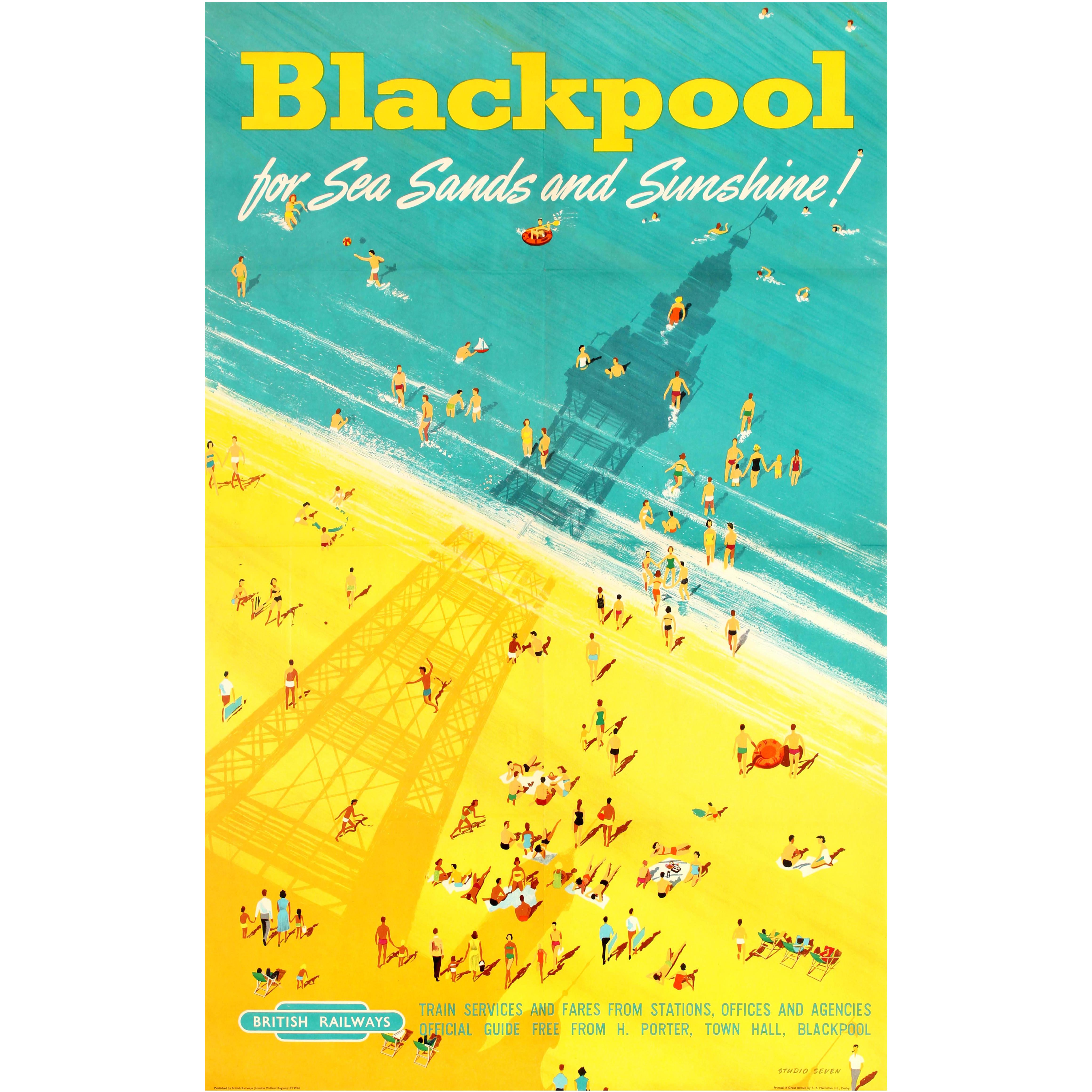 Original Vintage British Railways Poster - Blackpool for Sea Sands and Sunshine!