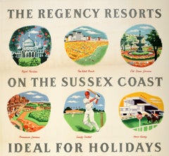 Original Vintage British Railways Poster Brighton & Hove Regency Resorts Sussex
