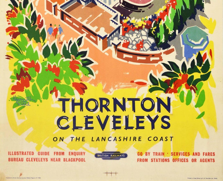 Original Vintage British Railways Poster For Thornton Cleveleys Lancashire Coast In Good Condition For Sale In London, GB