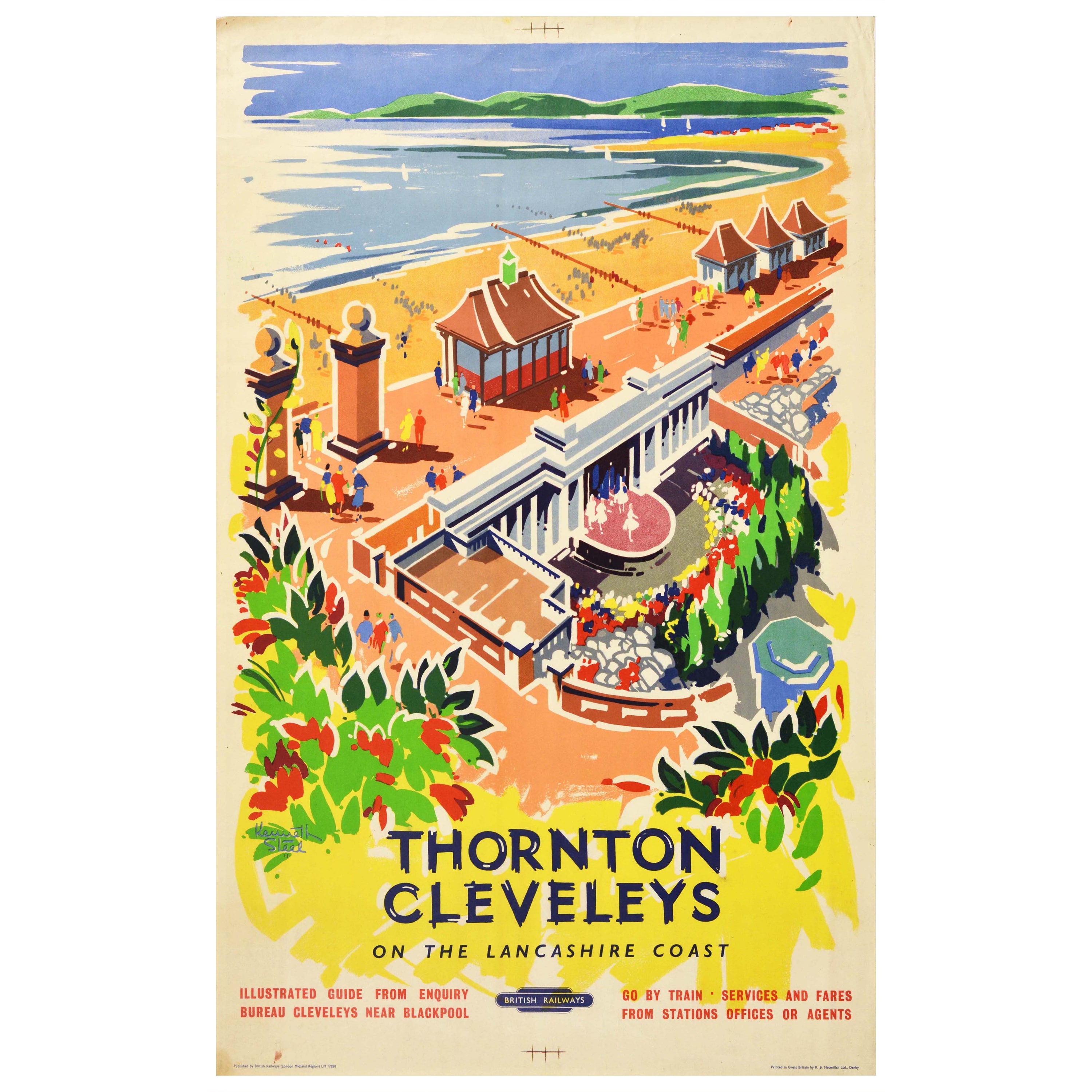 Original Vintage-Poster, British Railways, für Thornton Cleveleys, Lancashire, Coast