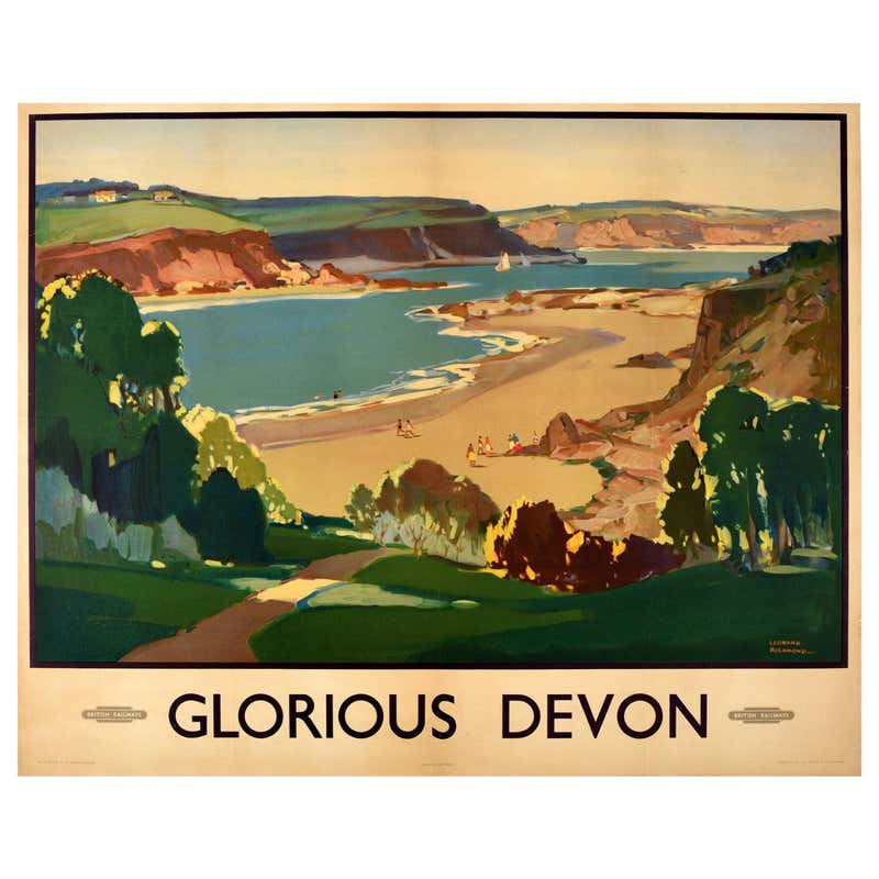 Original Vintage British Railways Travel Poster for Torquay Devon ...