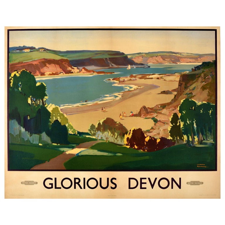 Vintage Style Railway Poster Devon Coast Beer A4//A3//A2 Print
