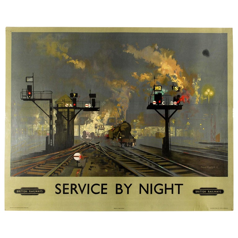 Original Vintage British Railways Poster Service By Night - King's Cross  London at 1stDibs | british railway posters, british rail posters, service  by night poster
