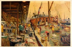 Original Vintage British Railways Poster Service To The Fishing Industry Trains