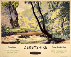 Original Vintage British Railways Travel Poster Derbyshire Hiking Peak District